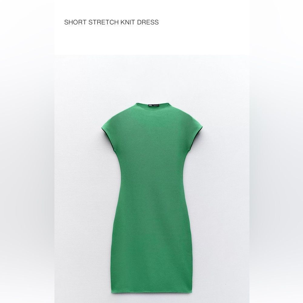 Zara stretch knit Green Mini Dress
